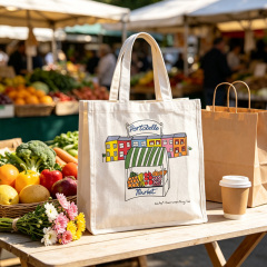 Soft and smoothly draping cotton shopping bag.