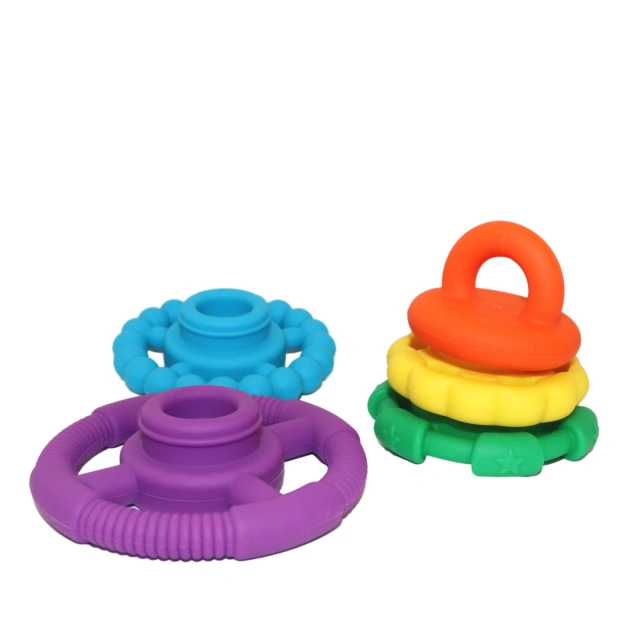 Hot Seller 5 PC Silicone Stackers Teether Toy for Baby