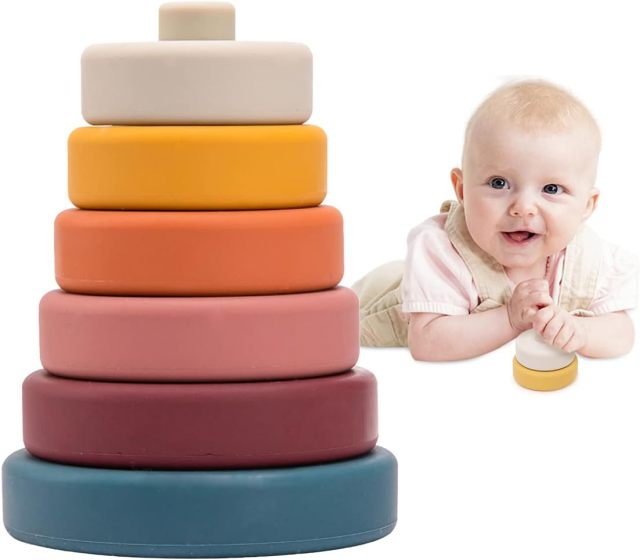 2023 NEW Silicone Stacking Blocks Rings Toys