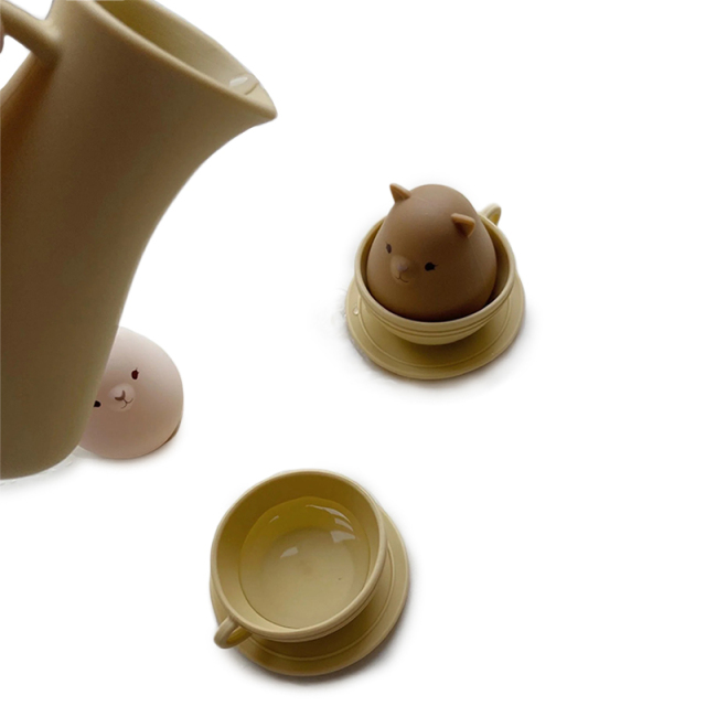 Silicone Tea Pot Cups Bath Toy Set