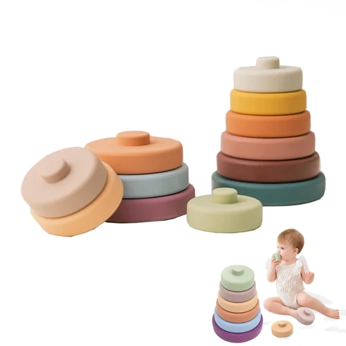 2023 NEW Silicone Stacking Blocks Rings Toys