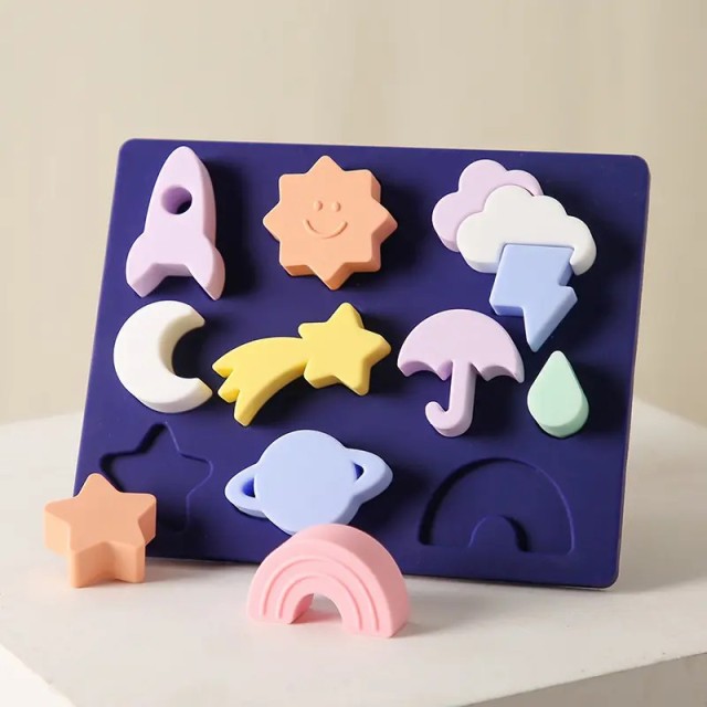 Babe Silicone Weather Shape Puzzle Toys for Toddlers