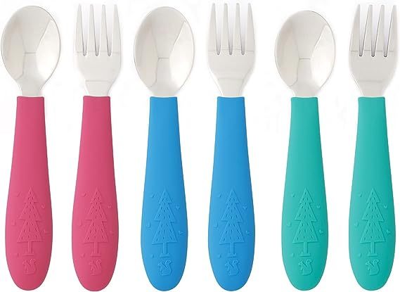 Custom Kids Silverware with Silicone Handle