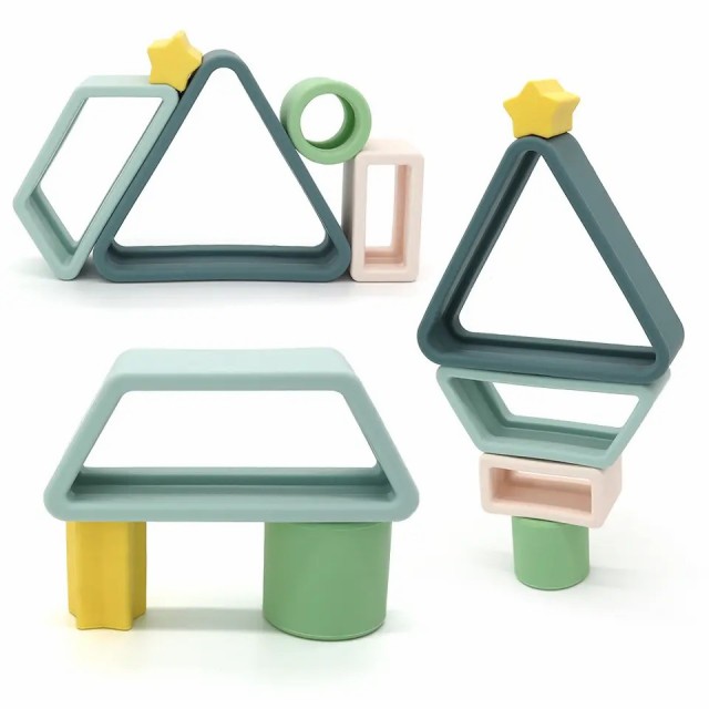 Colorful Stacker Triangle Square Building Block Set