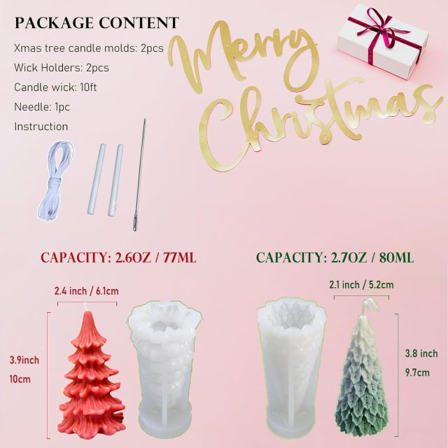 3D Christmas Tree Shape Silicone Resin Epoxy Mould