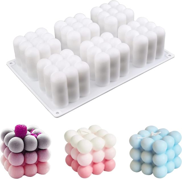 6 Cavity 3D Bubble Silicone Molds for Candles Making