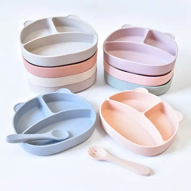 100% Food Grade Silicone Baby Plates