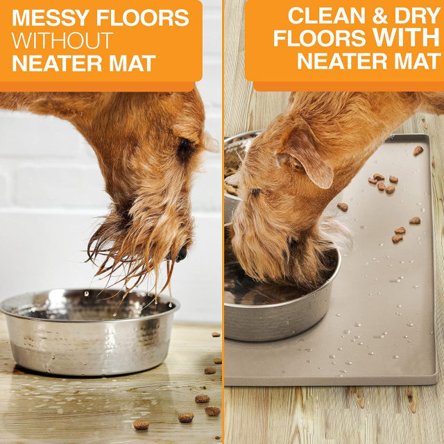 Dog Food Mat for Food and Water Bowls