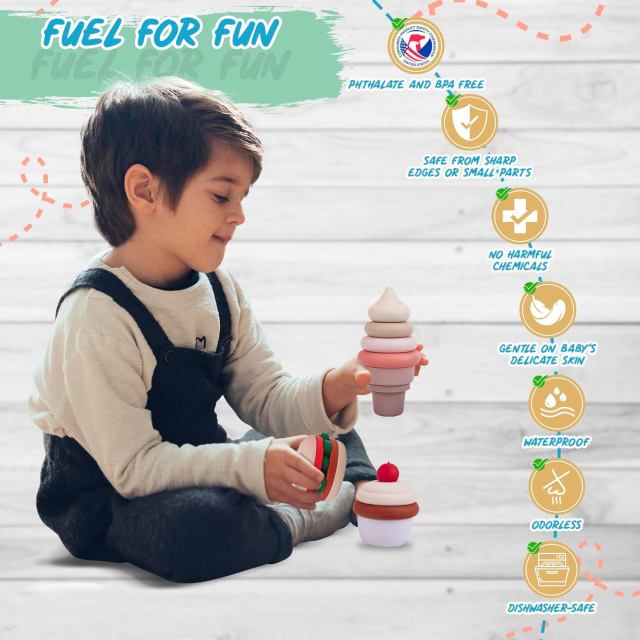 BPA-Free Silicone Toddler Stackable Toys