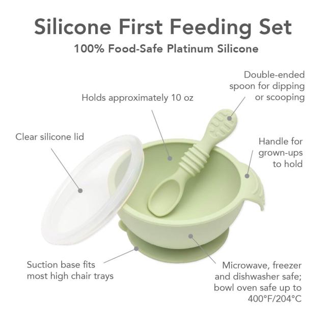 Baby Bowl, Silicone Feeding Set