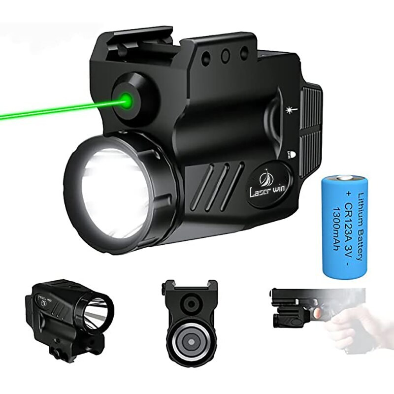 Tactical Gun Light and Green Laser Sight Combo 650 Lumens Strobe Weapon Light with Green Laser for Gun with 21MM Picatinny Rail