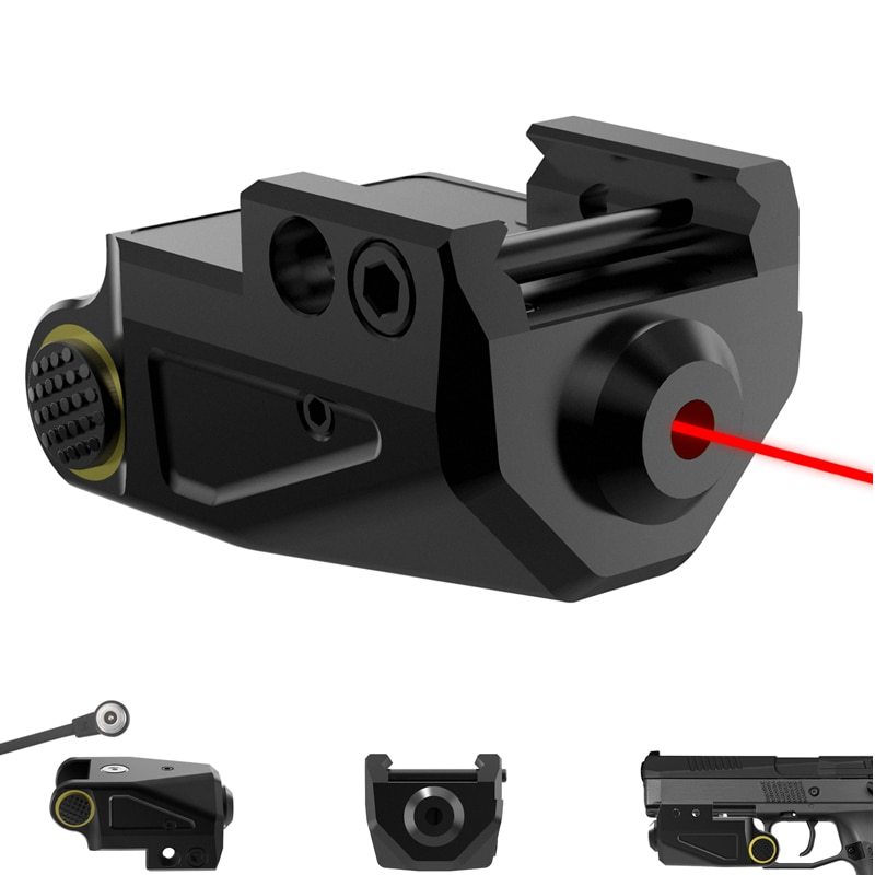 Tactical Red Laser Sight for Pistol Red Dot Beam Tactical Guns with Magnetic Charging Cable Fit Picatinny Rail and Low Profile
