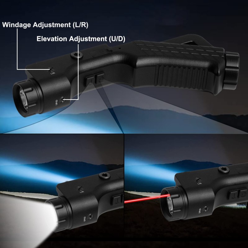 Hunting Flashlight 1500 Lumens Buit In Green Laser Sight Combo USB Rechargeable with Picatinny M-LOK Rail
