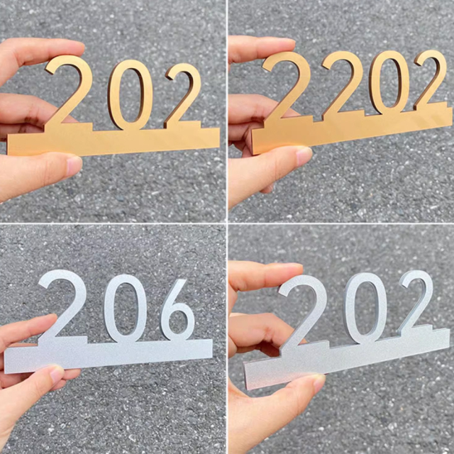 Customized solid metal address number stainless steel house number for hotel