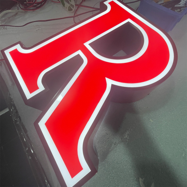 Led channel letters customized rim face-lit signage business brand name signs lighting