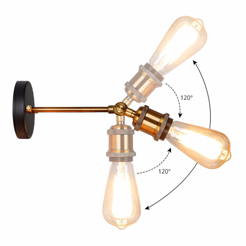 Wall Lamp Industrial vintage wall sconce Loft Retro light fixtures brass WALL Lights Indoor Bedroom Bathroom Balcony Bar light