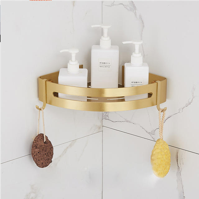 Bathroom Accessories Set Brushed Gold Towel Rack Paper Holder Towel Bar Corner Shelf Toilet Brush holder Hooks Bathroom Hardware