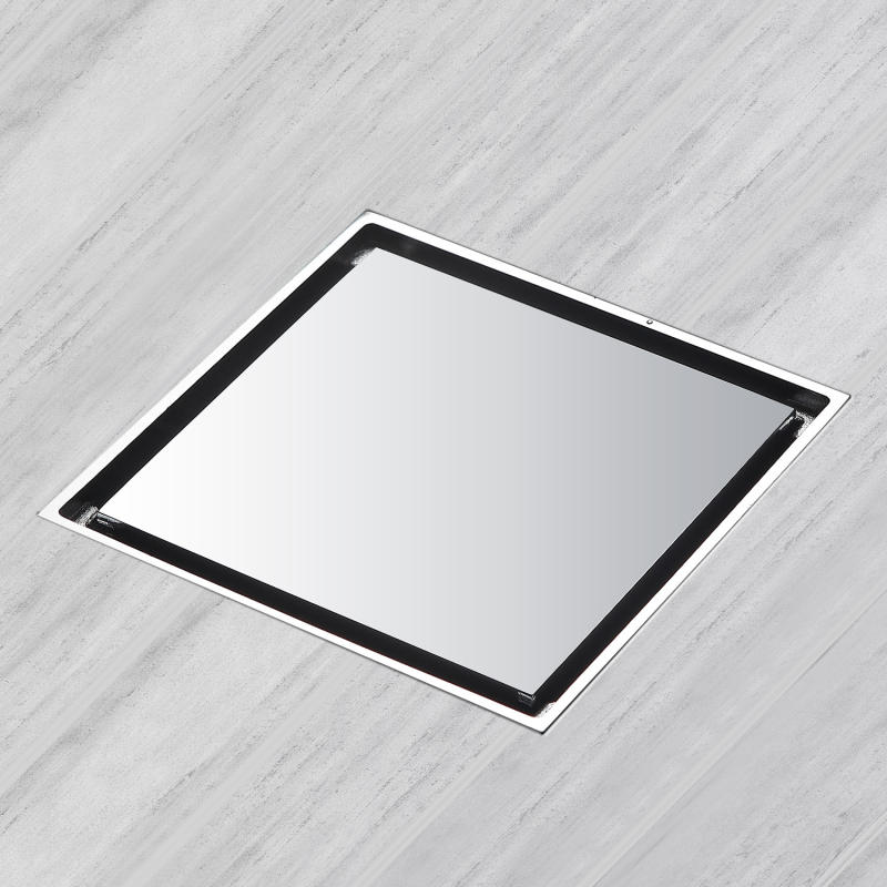 bathroom kitchen floor drain modern minimalist mirror square hidden insert floor drain