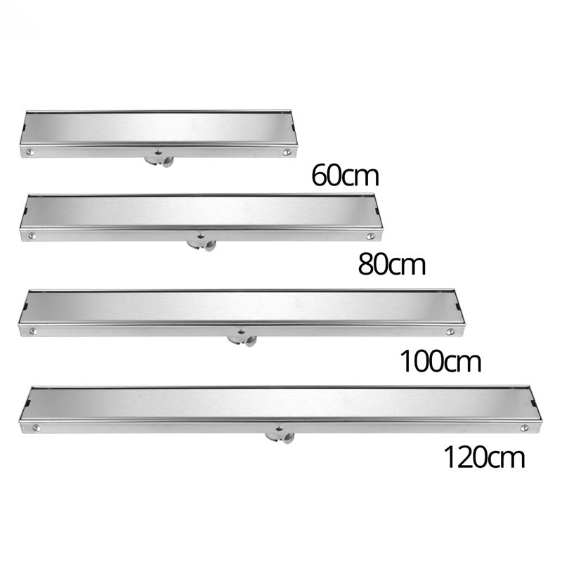 Odor-resistant Floor Drain Cover 60 /80 /100 /120cm Rectangle SUS304 Stainless Steel Shower Grate Invisible Long Floor Drain