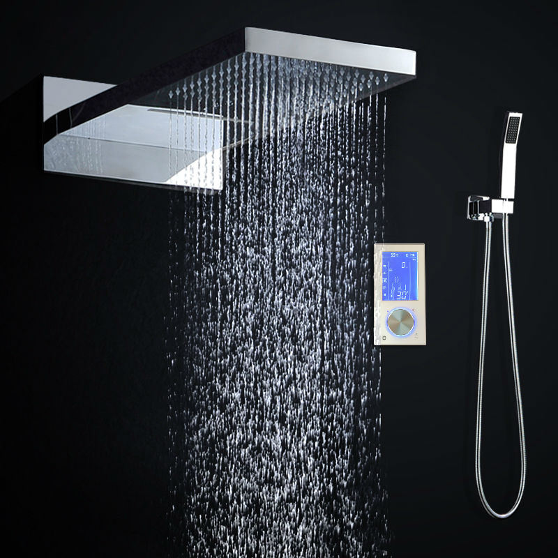 Digital Shower Head 22 Inch Touch Waterfall Thermostatic Shower Controller Shower Set Rainfall Massage Bath Shower Faucets