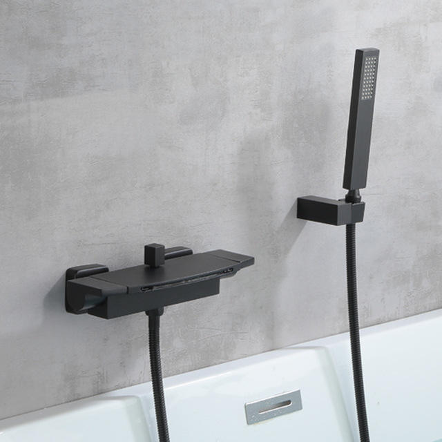 Waterfall Faucet Wall Mount With Handheld Shower