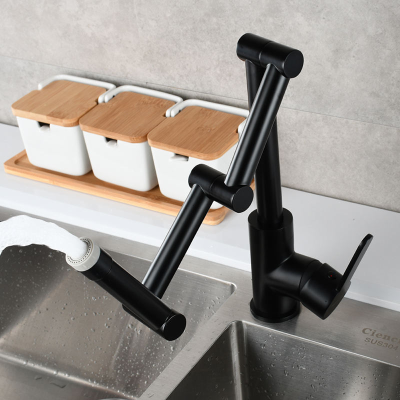 three section swing arm extension folding kitchen faucets