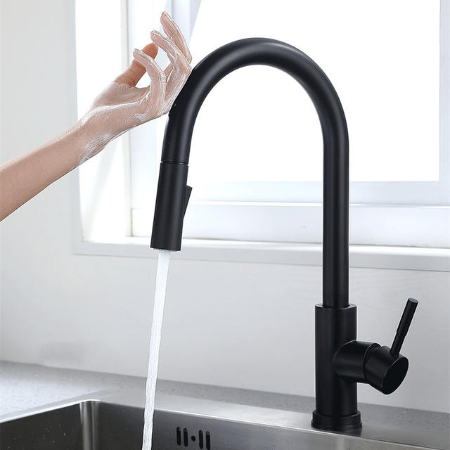 Sensor Kitchen Faucet Stainless Steel Kitchen Pull-out Faucet