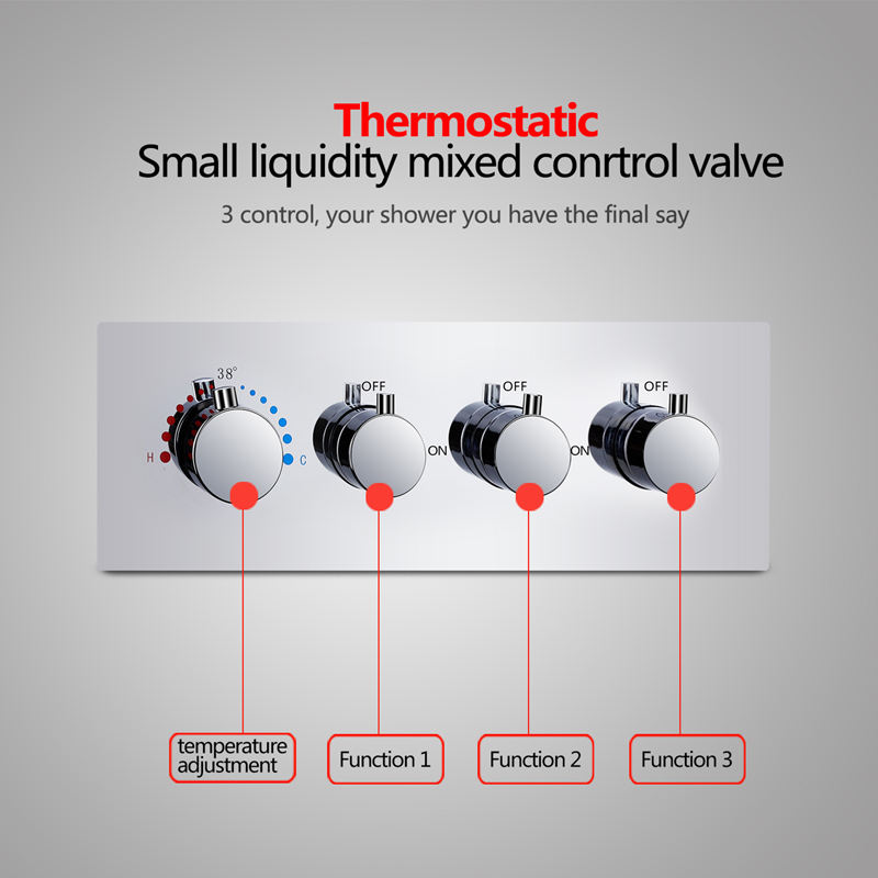 Sweethome temperature control shower switch brass concealed diverter mixing thermostatic valve.