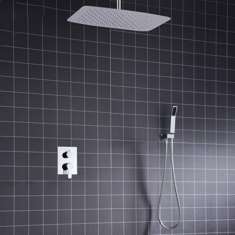 35*55cm air pressure water-saving shower head set brass chrome wall-mounted faucet controller shower system