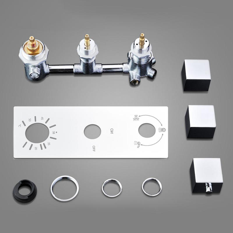 Chrome 4-ways Thermostatic Mixer Control Valve