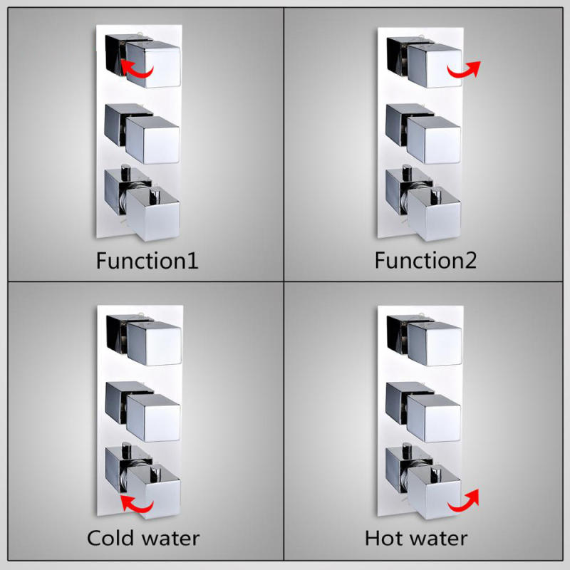 Chrome 4-ways Thermostatic Mixer Control Valve