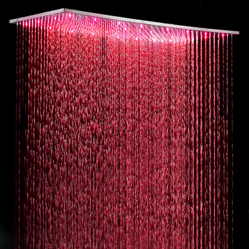 Ceiling LED Shower Head Bathroom Large Rain Shower Panel 304 Stainless Steel Brushed Finish Showerheads