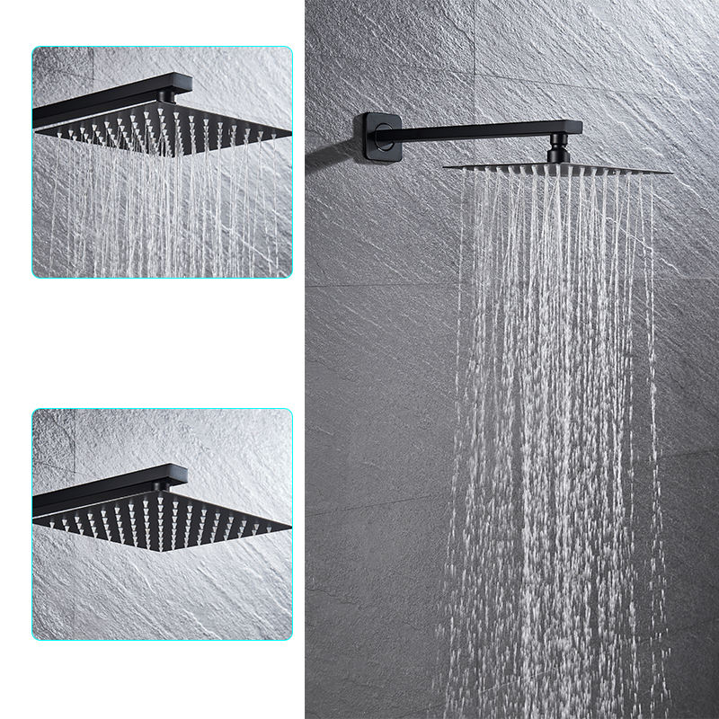 10/12 inch Ultra-thin Stainless Steel Square Top Spray Wall Mounted Rainfall Shower head