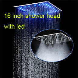 Shower head rain shower LED shower panel ceiling mounted 304 stainless steel polished 16/20 inch
