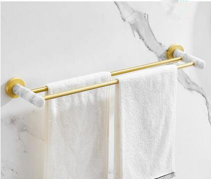 Bathroom accessory gold brush bathroom towel shelf marble bathroom shelf brush holder wall style single towel bar