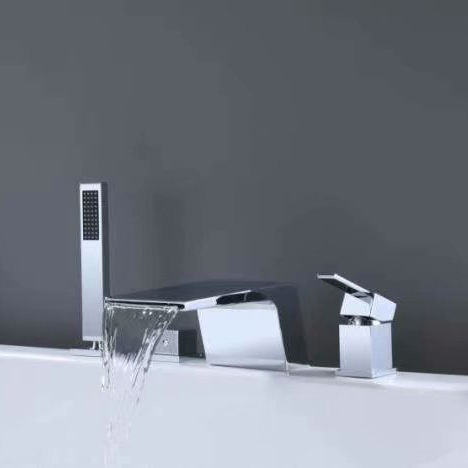 Waterfall Deck-Mount Roman Tub Faucet with Handshower