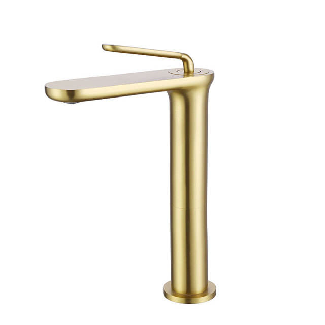 Frosted gold tall bathroom sink holder faucet