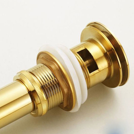 Drains Good quality Solid Brass Bathroom Lavatory Sink Pop Up Drain With Gold Finish Bathroom Parts Faucet Accessories