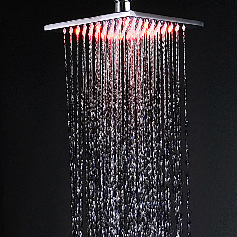 Modern Stylish Square Brushed Nickel Rain Shower Head Solid Brass