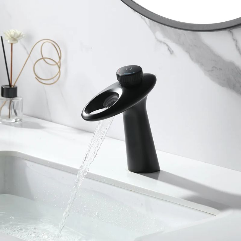 Modern Waterfall Bathroom Sink Faucet Single Knob Single Hole
