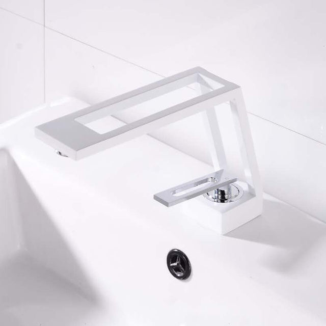 Contemporary Single Hole 1-Handle Bathroom Sink Faucet Solid Brass - Matte Black