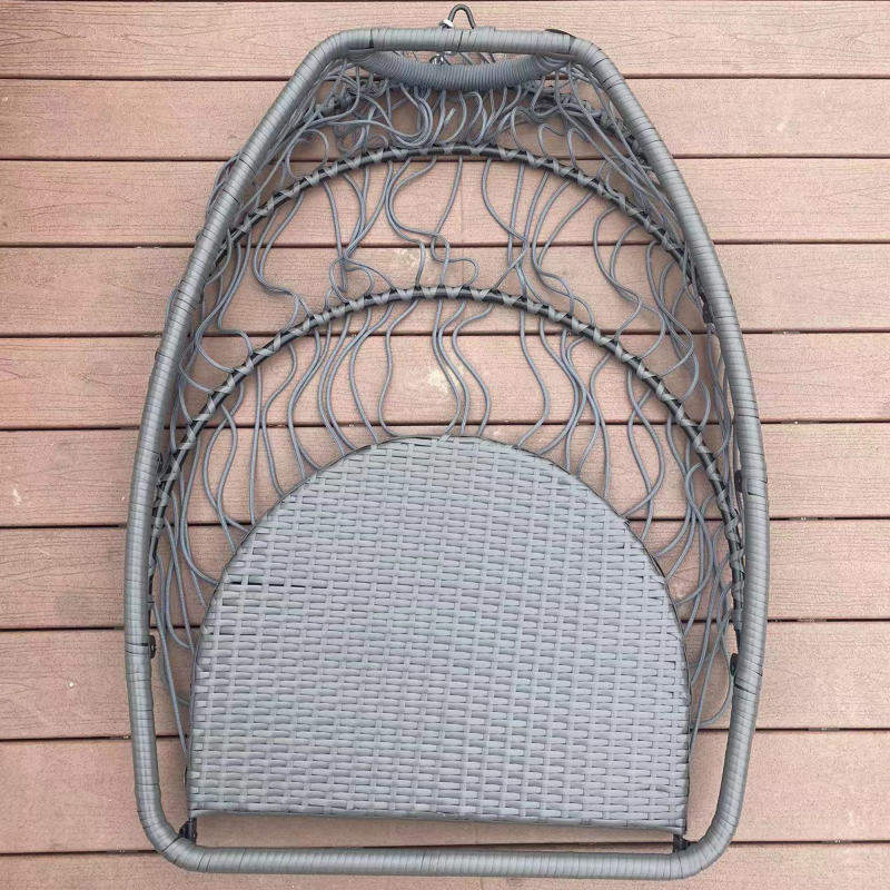 Outdoor Patio Wicker Folding Hanging Chair; Rattan Swing Hammock Egg Chair With Cushion And Pillow
