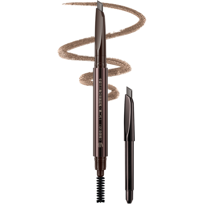 CRASLAN Makeup Brow Eyebrow Definer Pencil, Waterproof, Longlasting, Dual-Sided Brow Brush with Refill & Spoolie,Triangle Tip