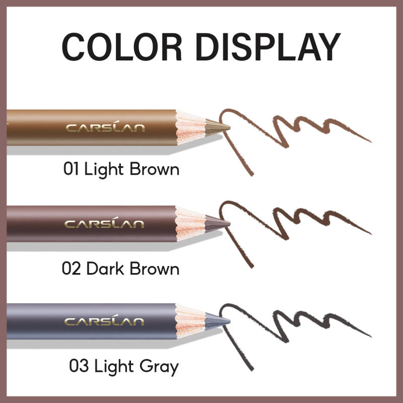 CARSLAN Natural Shaping Eyebrow Pencil, Definer Eyebrow Color, Waterproof, Longlasting, Blending Brush