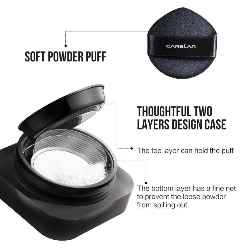 (Gift Only, Do Not Buy) CARSLAN Translucent Powder Loose Setting Powder, Matte, Oil Control, Waterproof, Poreless, 24h Longlasting Face Powder (Sample 1g, 01 TRANSLUCENT FOR DRY & COMBINATION)