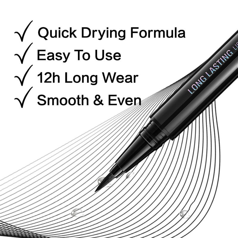 CARSLAN Longlasting Liquid Eyeliner, Waterproof, Smudgeproof, 12H Longwear Eye Liner Pencil