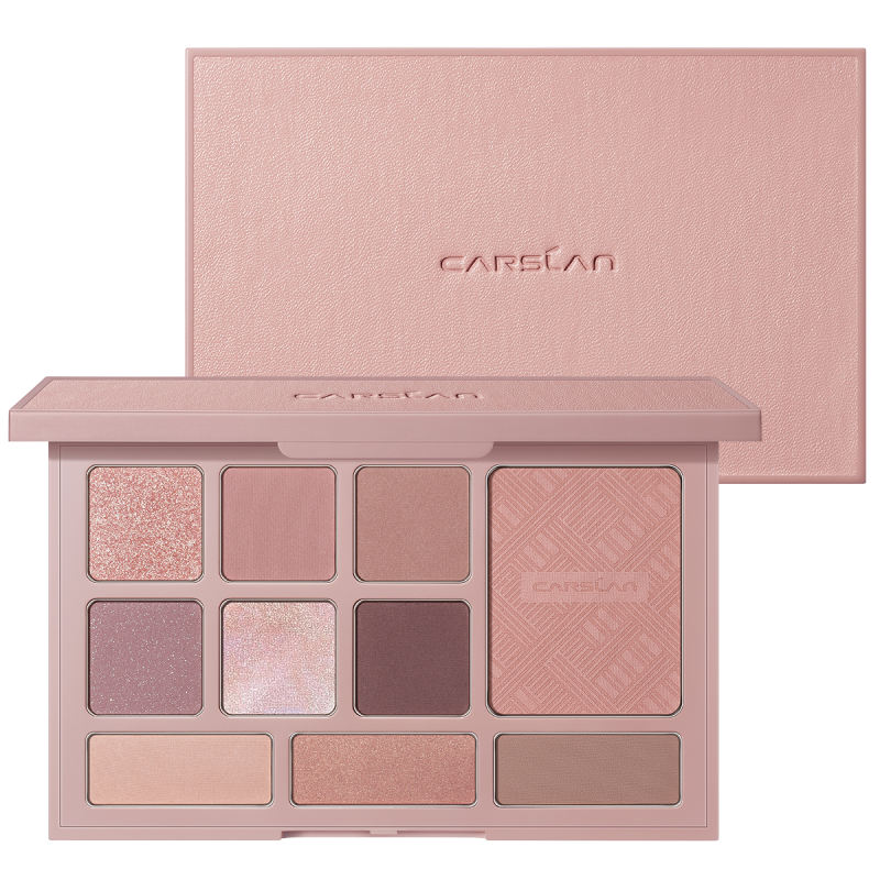 CARSLAN 10 Color Matte Shimmer Eyeshadow Palette, Highly Pigmented Nude Eye Shadow Makeup Palette with Warm Neutrals