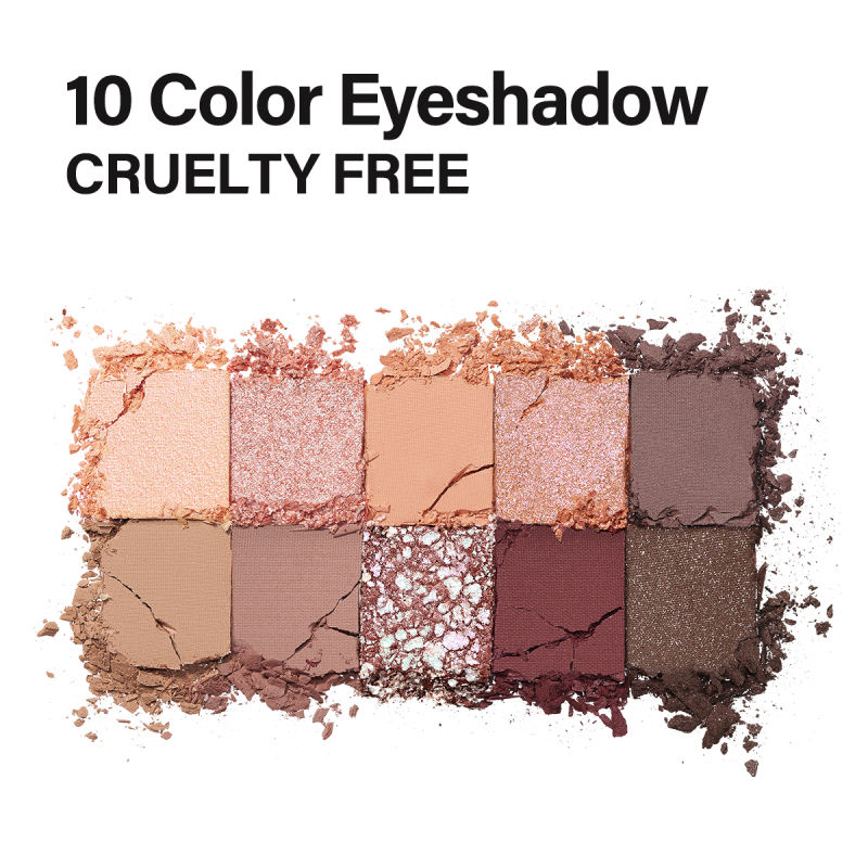 CARSLAN 10 Color Matte Shimmer Eyeshadow Palette, Highly Pigmented Nude Eye Shadow Makeup Palette with Warm Neutrals