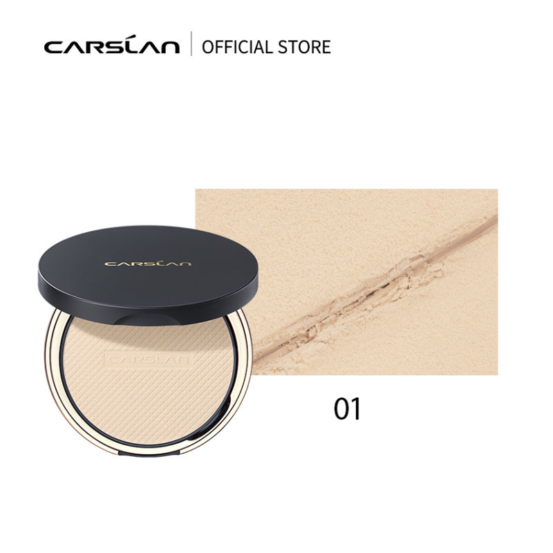 CARSLAN 24H Oil Control Translucent Pressed Powder Compact Foundation Waterproof Concealer Loose Setting Power Face Makeup