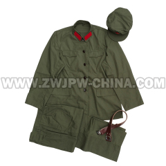 China Army Type 65 Officer Ployester Uniform Hat Collar Belt Full Set